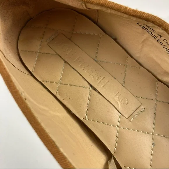 Joe Fresh Cognac Brown Ballerina Flats Sz 9 | Classic Round Toe Bow Shoe - Picture 8 of 9